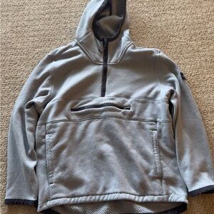 TNF Gray Hooded Pullover with Front Pocket